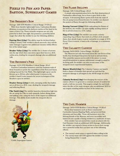 Pixels to Pen and Paper: Bastion 1/2